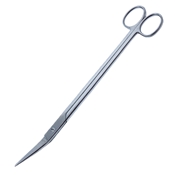 Resano-Capsule Scissors 9 5/8" (24.5cm) Angled Upwards, Blunt / Sharp Tips, On A Flat/Round Handle, Sating Finish Crosswise 